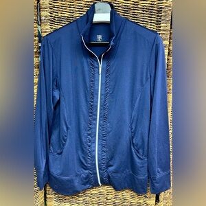 Tail Women's Blue Ruffle center Full zip - Size: Medium